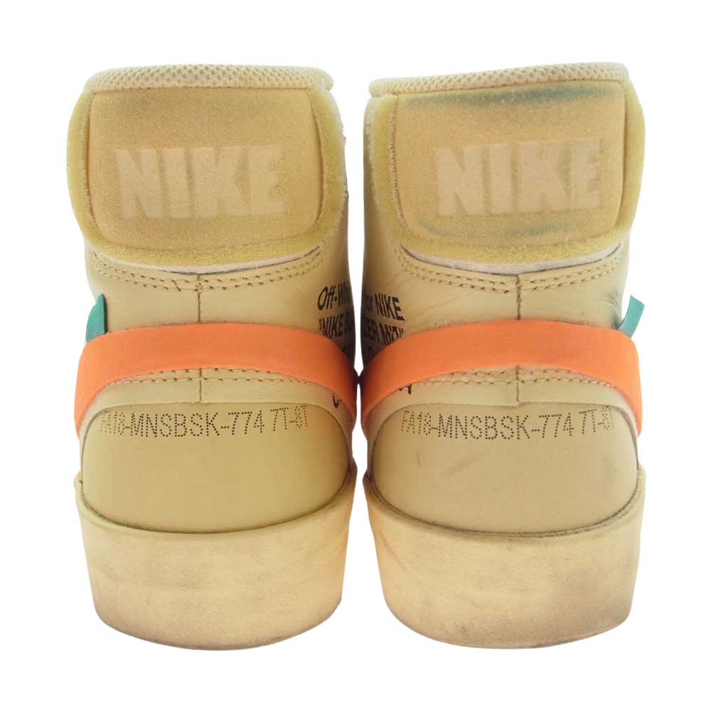 NIKE ナイキ AA3832-700 × Off-White オフ ホワイト HE 10 : NIKE BLAZER MID CANVAS ナイキ ブレザー ミッド キャンバス スニーカー イエロー系 26.5cm【中古】