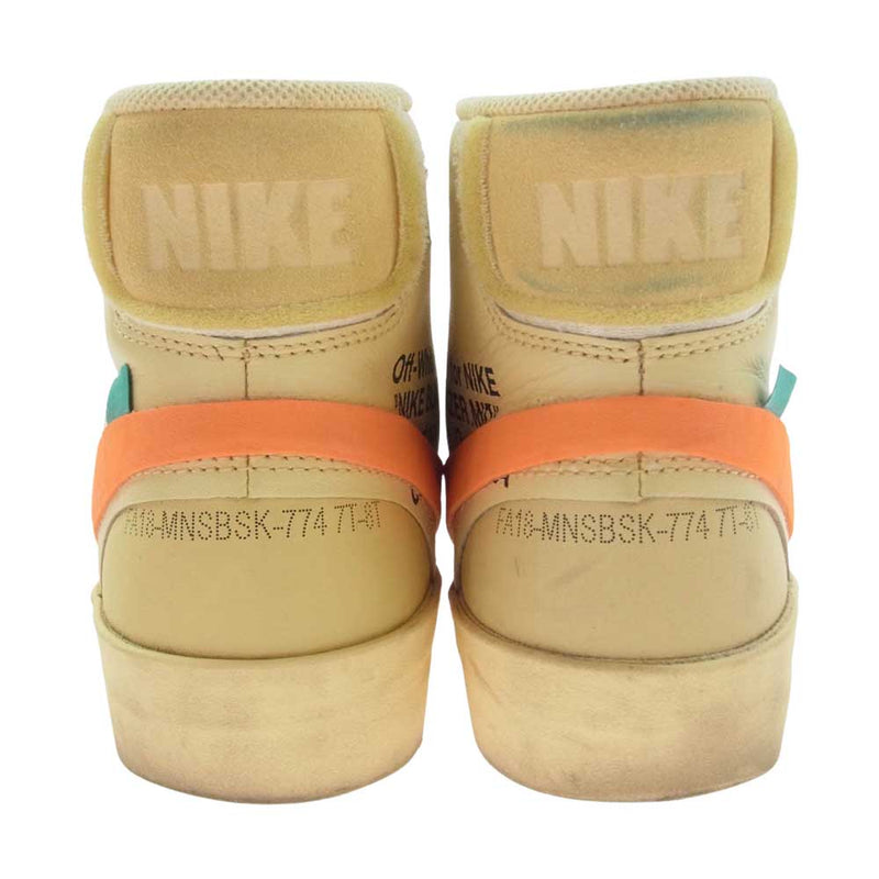 NIKE ナイキ AA3832-700 × Off-White オフ ホワイト HE 10 : NIKE BLAZER MID CANVAS ナイキ ブレザー ミッド キャンバス スニーカー イエロー系 26.5cm【中古】