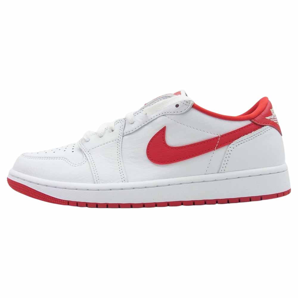 NIKE AIR JORDAN ナイキ ジョーダン CZ0790-161 AJ1 Retro Low OG White and University Red エアジョーダン1 レトロ ロー OG ホワイト アンド ユニバーシティレッド スニーカー ホワイト系 レッド系 28.5cm【美品】【中古】