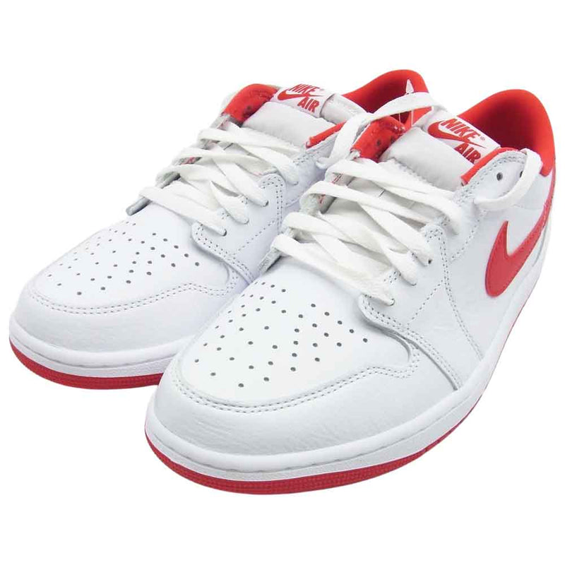 NIKE AIR JORDAN ナイキ ジョーダン CZ0790-161 AJ1 Retro Low OG White and University Red エアジョーダン1 レトロ ロー OG ホワイト アンド ユニバーシティレッド スニーカー ホワイト系 レッド系 28.5cm【美品】【中古】