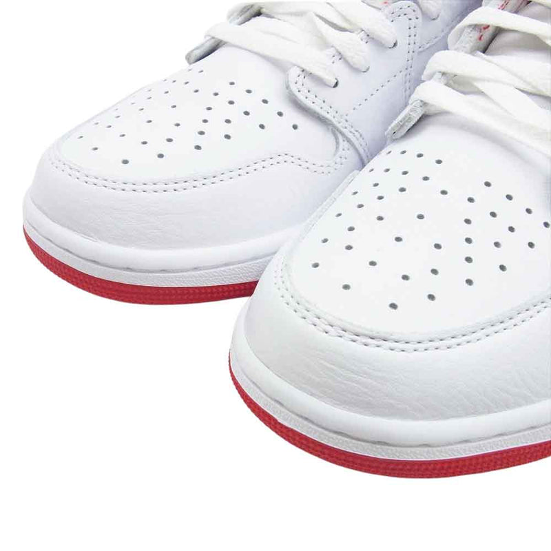 NIKE AIR JORDAN ナイキ ジョーダン CZ0790-161 AJ1 Retro Low OG White and University Red エアジョーダン1 レトロ ロー OG ホワイト アンド ユニバーシティレッド スニーカー ホワイト系 レッド系 28.5cm【美品】【中古】