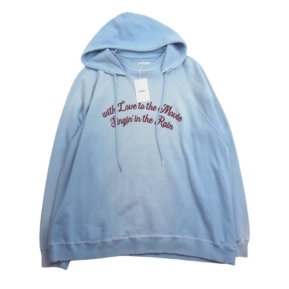ダイリク 24SS 24SS C-12 MY HERO Sunburn Vintage Pullover Hodie ヴィンテージ加工 後付けフード サンバーン プルオーバー フーディ パーカー ブルー系 M【極上美品】【中古】