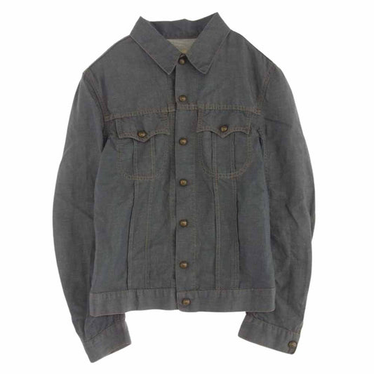 Scye サイ コットンリネン Gジャン スナップ ギャザー ウェスト ジャケット グレー系 36【中古】