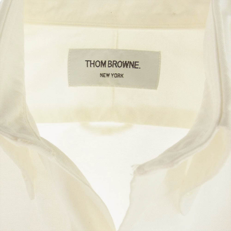 THOM BROWNE トムブラウン コットン オックスフォード 長袖 シャツ ホワイト系【中古】