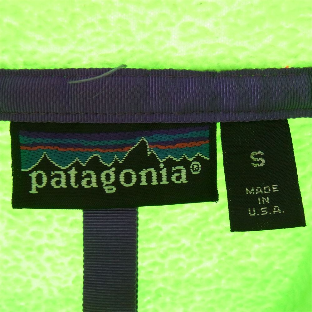 patagonia パタゴニア 25521 80s 90s USA製 シンチラ スナップ T フリース プルオーバー ライトグリーン系 S【中古】