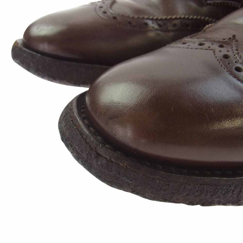 Tricker's トリッカーズ M7008 SHIPS シップス 別注 ウィングチップ 5ホール クレープソール ブーツ レザー シューズ ブラウン系 7【中古】