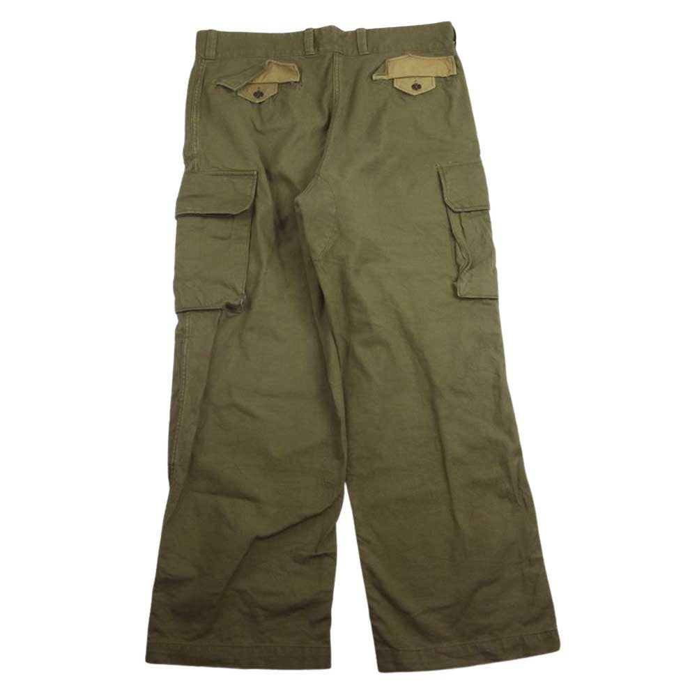 ミリタリー FRENCH ARMY 40s 50s フランス軍 M-47 カーゴパンツ 前期 カーキ系 25【中古】