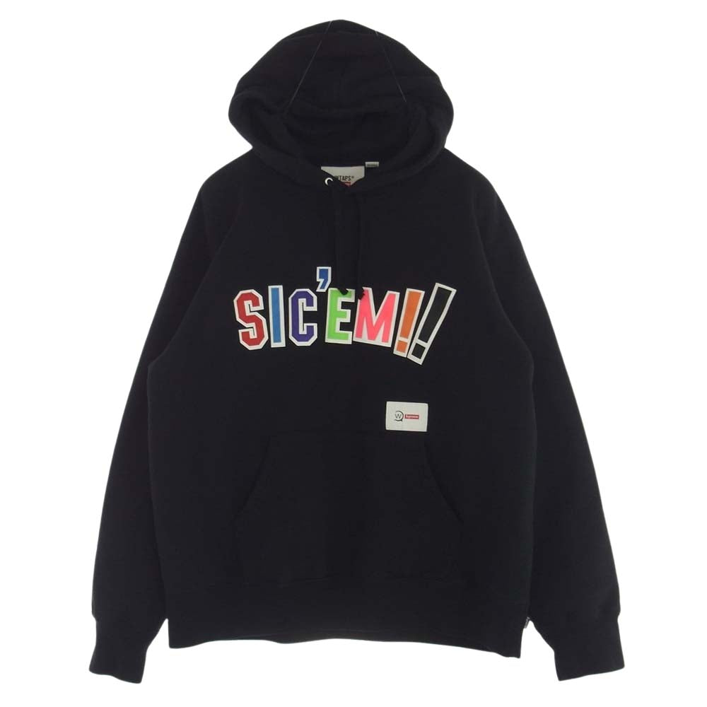 Supreme シュプリーム 21AW × WTAPS ダブルタップス Sicem! Hooded Sweatshirt シリエム フーディー スウェット パーカー ブラック系 L【中古】