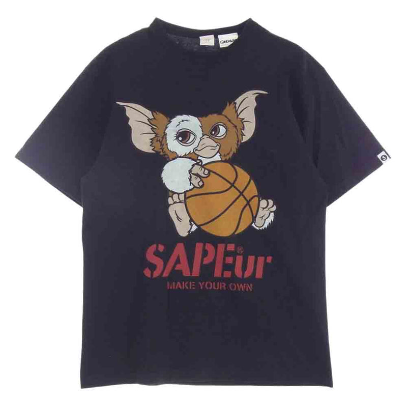 SAPEUR サプール GREMLINS グレムリン ギズモ TEE プリント Tシャツ 半袖 ブラック系 L【中古】