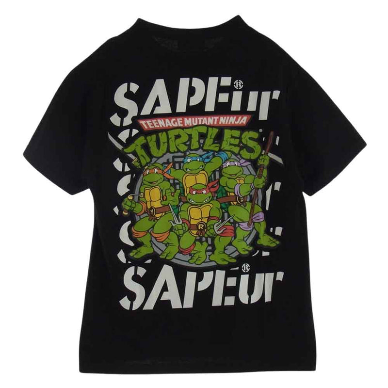 SAPEUR サプール TEENAGE MUTANT NINJA TURTLES TEE タートルズ プリント Tシャツ ブラック系 L【中古】