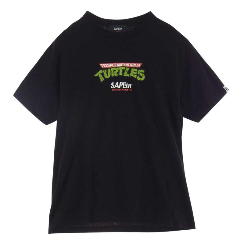 SAPEUR サプール TEENAGE MUTANT NINJA TURTLES TEE タートルズ プリント Tシャツ ブラック系 L【中古】