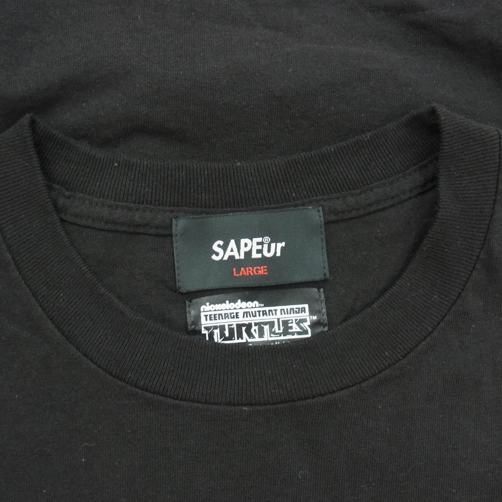 SAPEUR サプール TEENAGE MUTANT NINJA TURTLES TEE タートルズ プリント Tシャツ ブラック系 L【中古】