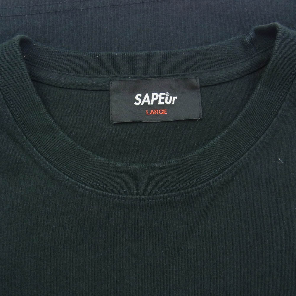 SAPEUR サプール ロッドマン プリント Tシャツ 半袖 バンダナ柄 ブラック ブラック系 L【中古】