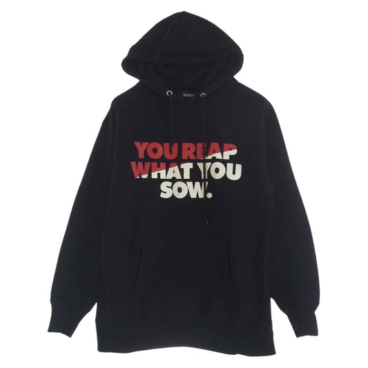 SAPEUR サプール A Elegantes HOODIE YOU REAP WHAT YOU SOW プルオーバー パーカ ブラック系 L【中古】