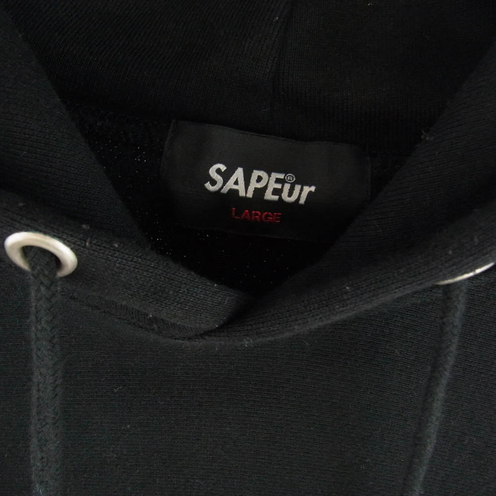 SAPEUR サプール A Elegantes HOODIE YOU REAP WHAT YOU SOW プルオーバー パーカ ブラック系 L【中古】