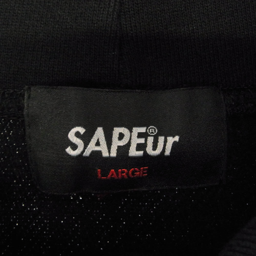SAPEUR サプール A Elegantes HOODIE YOU REAP WHAT YOU SOW プルオーバー パーカ ブラック系 L【中古】