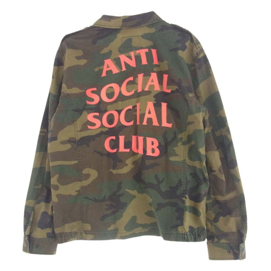 アンチソーシャルソーシャルクラブ 849-38919372 × ALPHAINDUSTRIES Defender Jacket アルファインダストリーズ カモフラ 迷彩 ミリタリー ディフェンダー ジャケット M【中古】