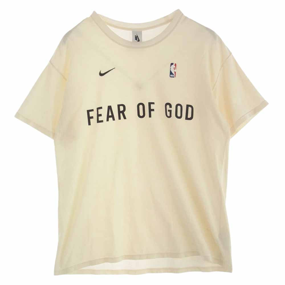 NIKE ナイキ CU4699-133 × FEAR OF GOD FOG フィアオブゴッド NBA Warm Up T-Shirt ウォームアップ ロゴ 半袖 Tシャツ オフホワイト系 L【中古】