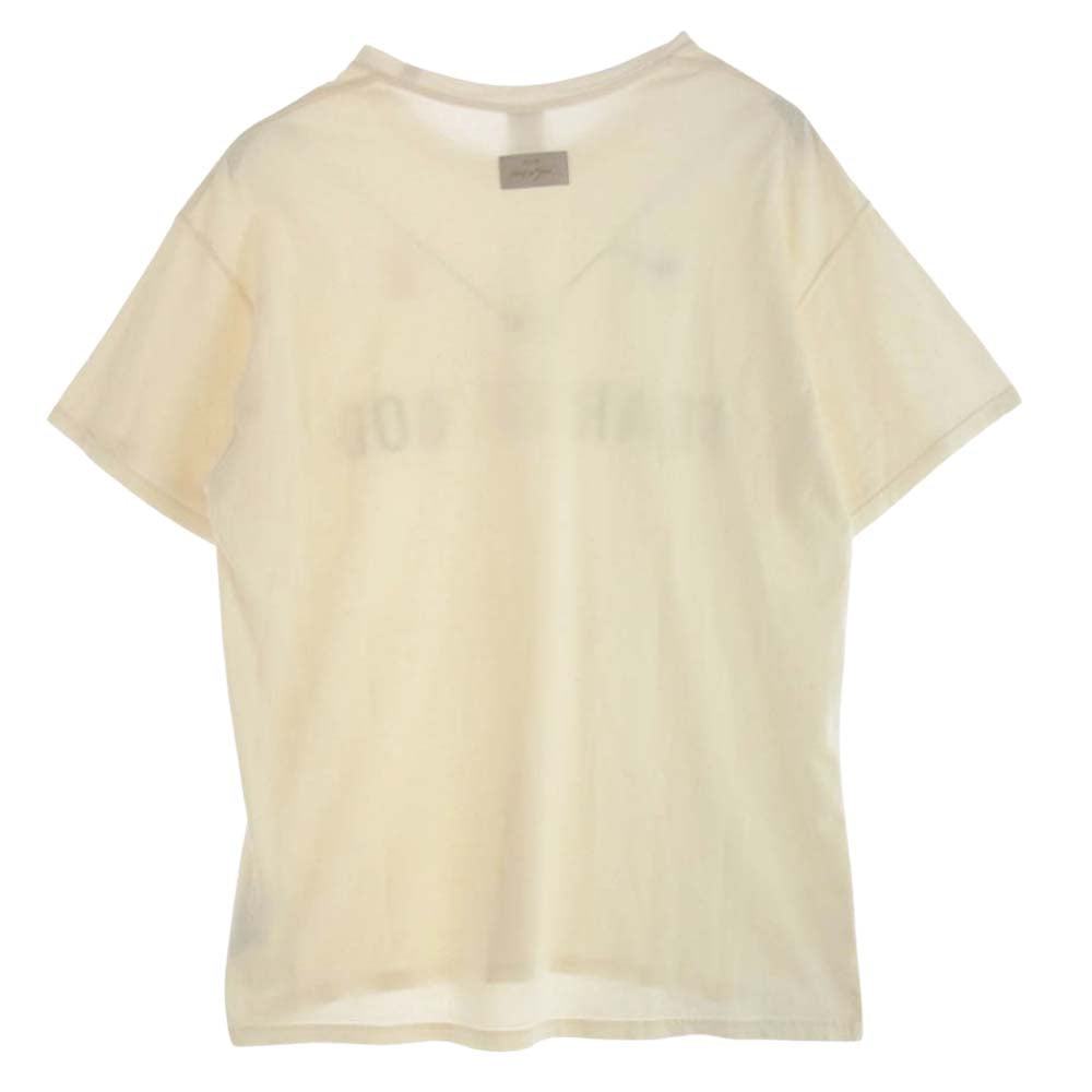 NIKE ナイキ CU4699-133 × FEAR OF GOD FOG フィアオブゴッド NBA Warm Up T-Shirt ウォームアップ ロゴ 半袖 Tシャツ オフホワイト系 L【中古】