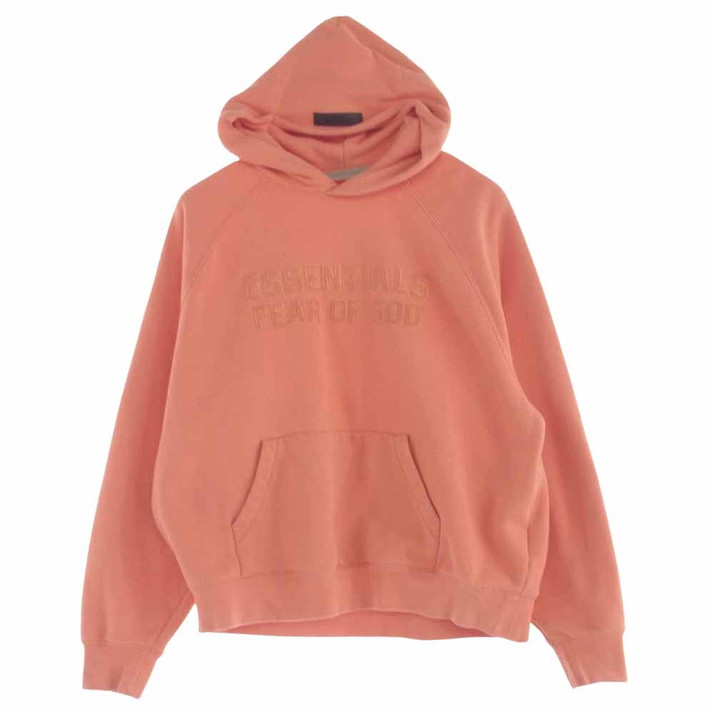 FEAR OF GOD フィアオブゴッド 192bt232052f ESSENTIALS HOODIE エッセンシャルズ ワッペン ロゴ プルオーバー スウェット パーカ― オレンジ系 M【中古】