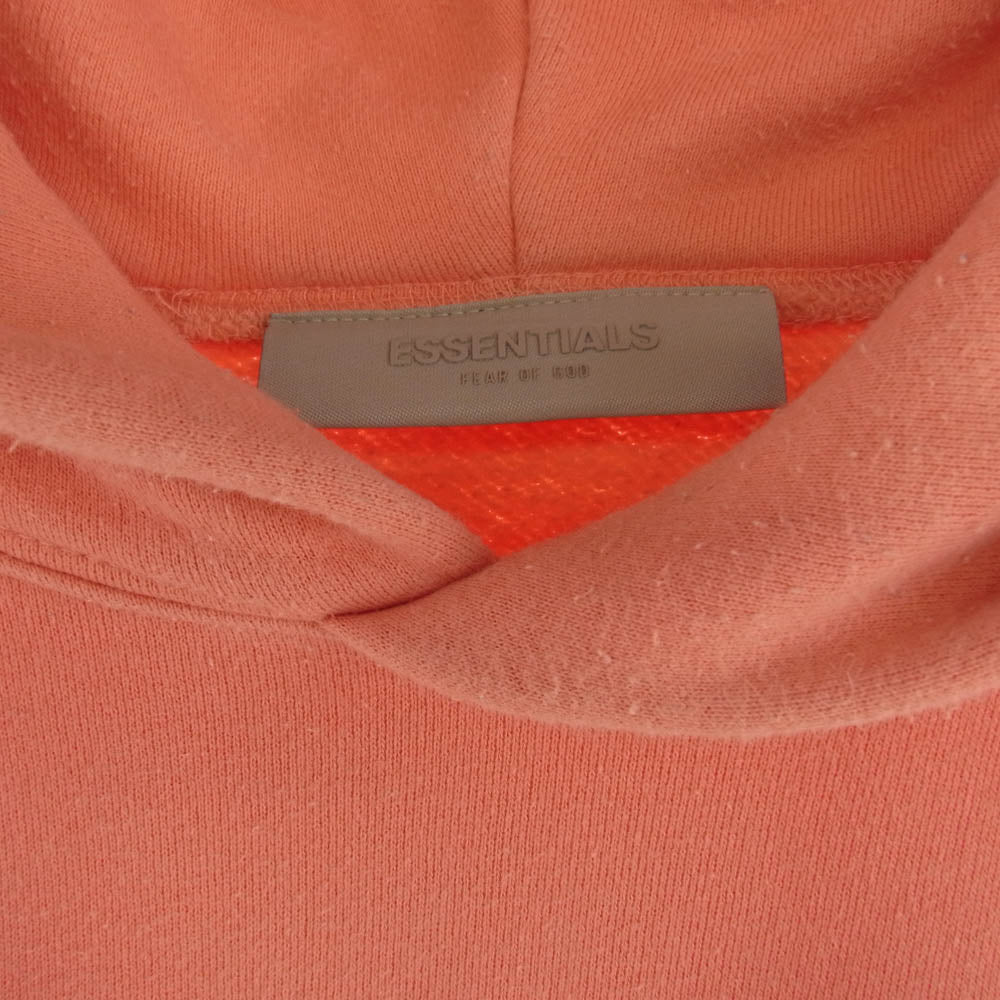 FEAR OF GOD フィアオブゴッド 192bt232052f ESSENTIALS HOODIE エッセンシャルズ ワッペン ロゴ プルオーバー スウェット パーカ― オレンジ系 M【中古】