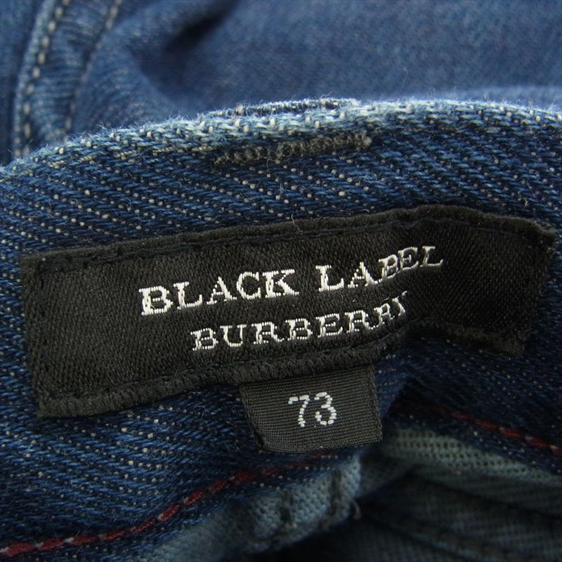 BURBERRY BLACK LABEL バーバリーブラックレーベル D1R21-111-26 ポケット裏 チェック ストレッチ スキニー デニム パンツ インディゴブルー系 73【中古】