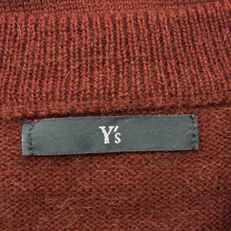 Y's Yohji Yamamoto ワイズ ヨウジヤマモト YJ-K04-124 ノーカラー ウール カーディガン エンジ系 サイズ表記無し【中古】