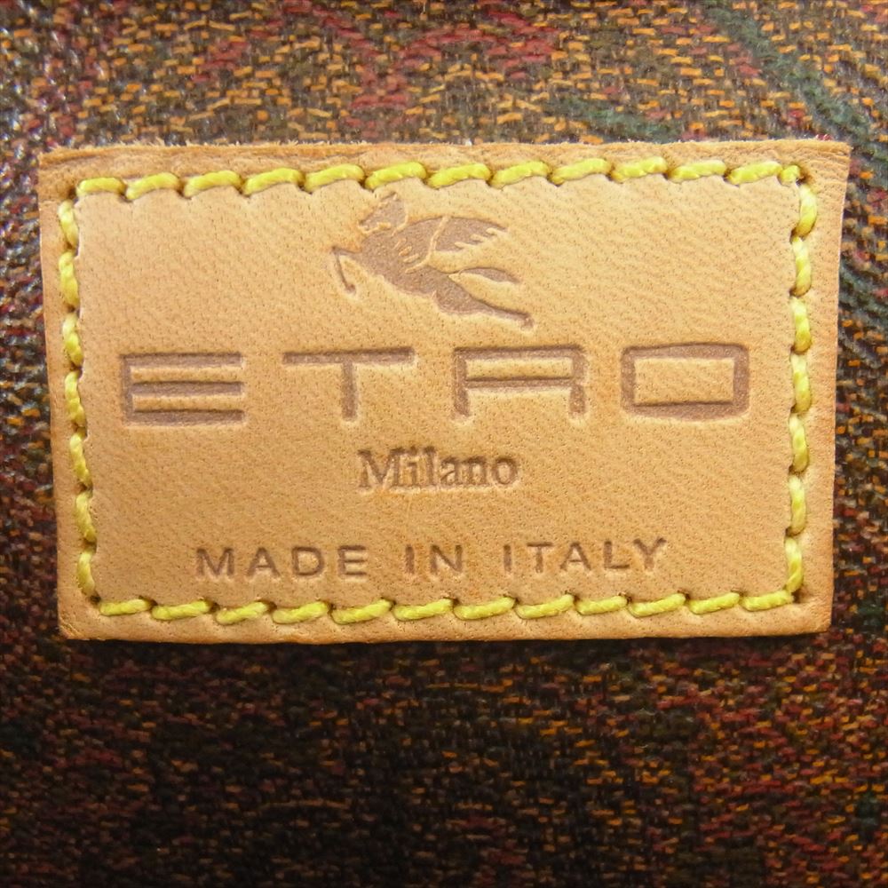 ETRO エトロ ペイズリー 総柄 レザー ボストン バッグ イタリア製