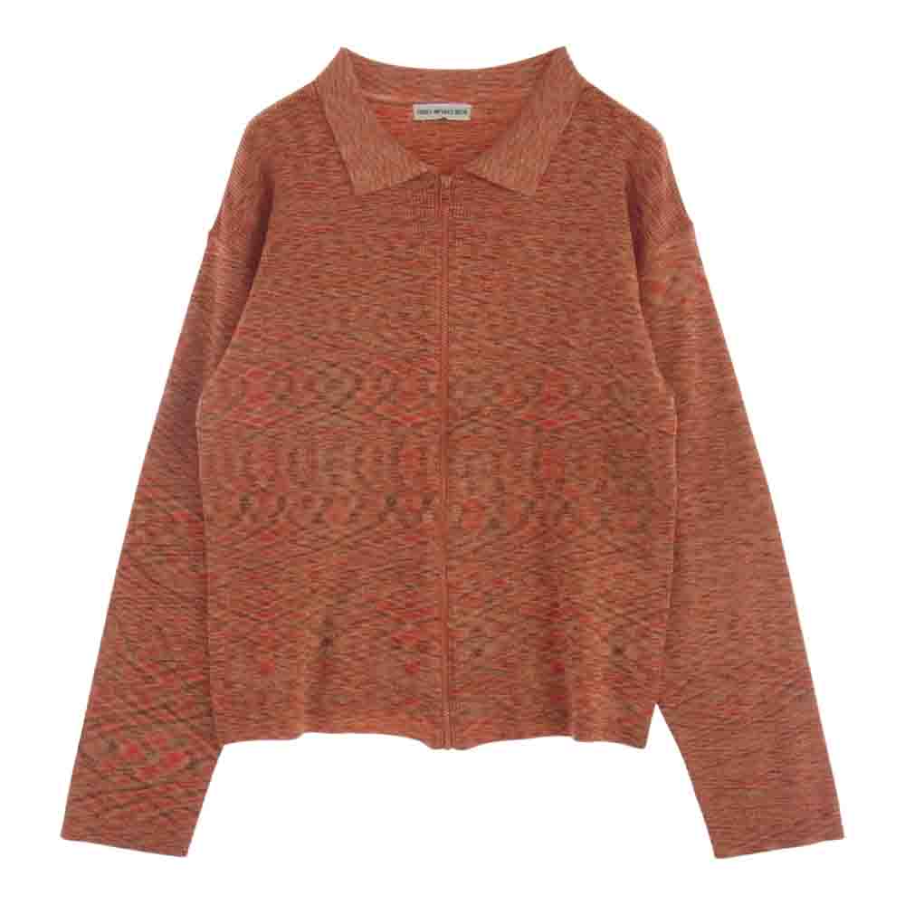 ISSEY MIYAKE イッセイミヤケ ME73JJ005 アクリル ニット ジップアップ ジャケット オレンジ系 L【中古】