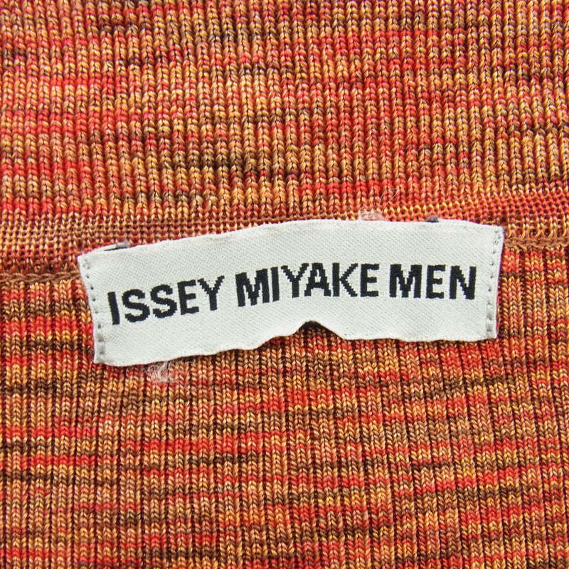 ISSEY MIYAKE イッセイミヤケ ME73JJ005 アクリル ニット ジップアップ ジャケット オレンジ系 L【中古】