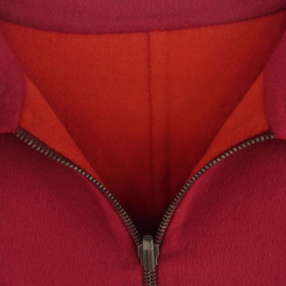 Salvatore Ferragamo サルヴァトーレフェラガモ イタリア製 ウールメルトン リバーシブル フルジップ ジャケット レッド系 48【中古】