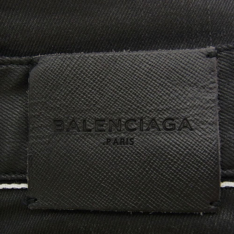 BALENCIAGA バレンシアガ 301832 コーティング加工 コットン フライボタン スキニー ブラック デニムパンツ ジーンズ ブラック系【中古】