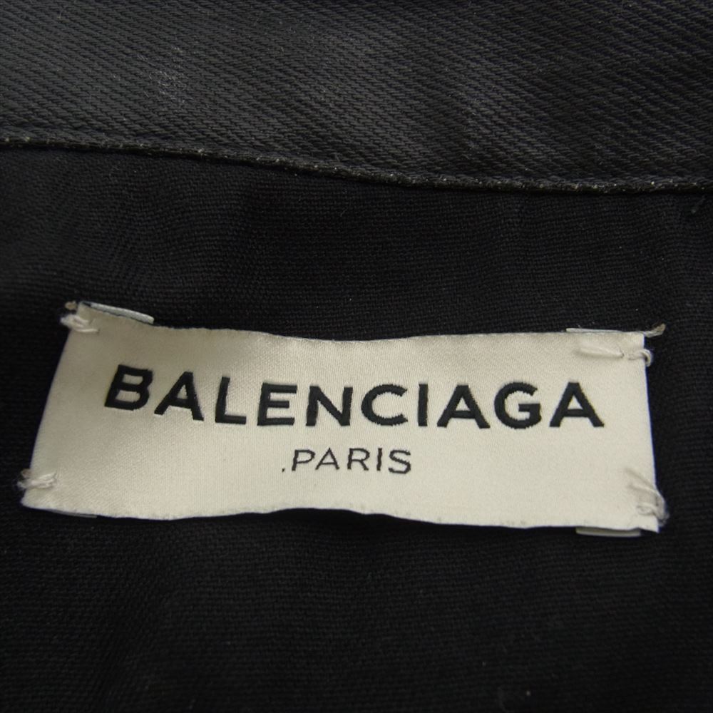 BALENCIAGA バレンシアガ 301832 コーティング加工 コットン フライボタン スキニー ブラック デニムパンツ ジーンズ ブラック系【中古】