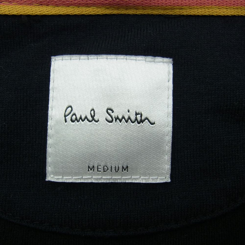 Paul Smith ポール・スミス PF-63-71917 ロゴレザーパッチ、サイドジップ付 ジップ パーカー ブラック系 M【中古】