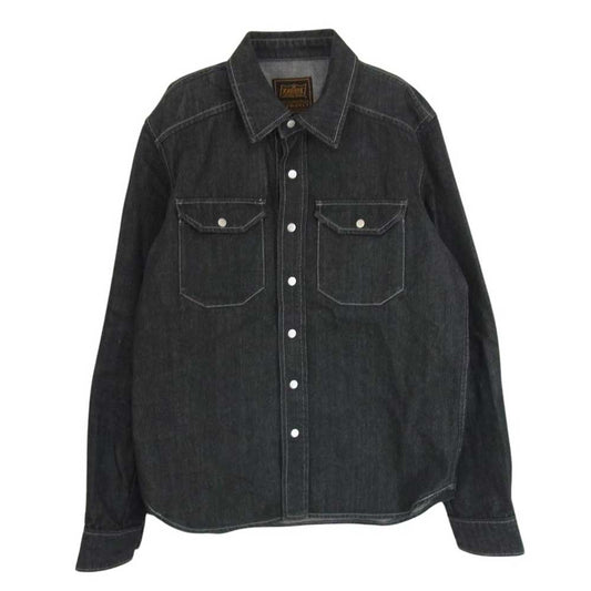 KADOYA カドヤ RIDE WORK-SHIRT デニムシャツ ライドワークシャツ ブラック系 L【中古】
