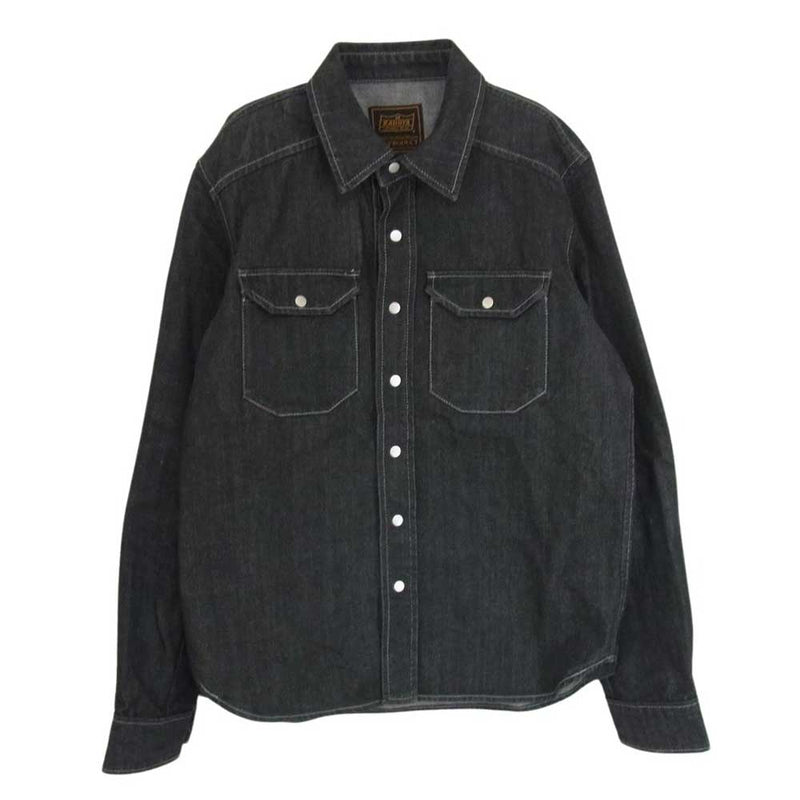 KADOYA カドヤ RIDE WORK-SHIRT デニムシャツ ライドワークシャツ ブラック系 L【中古】