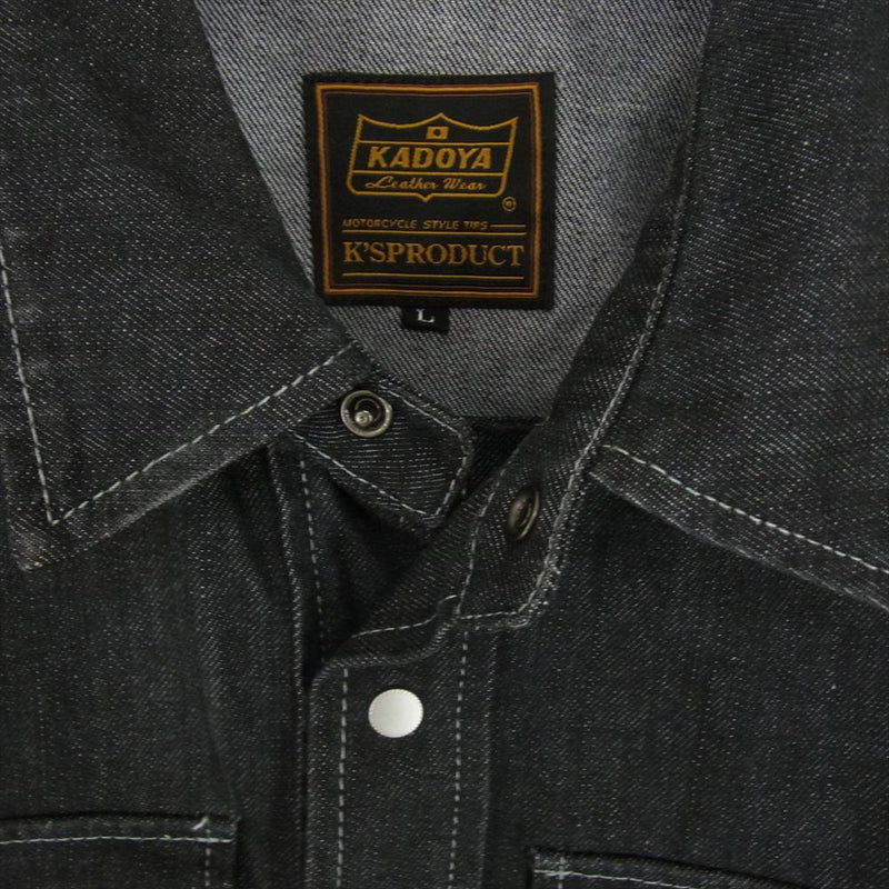 KADOYA カドヤ RIDE WORK-SHIRT デニムシャツ ライドワークシャツ ブラック系 L【中古】