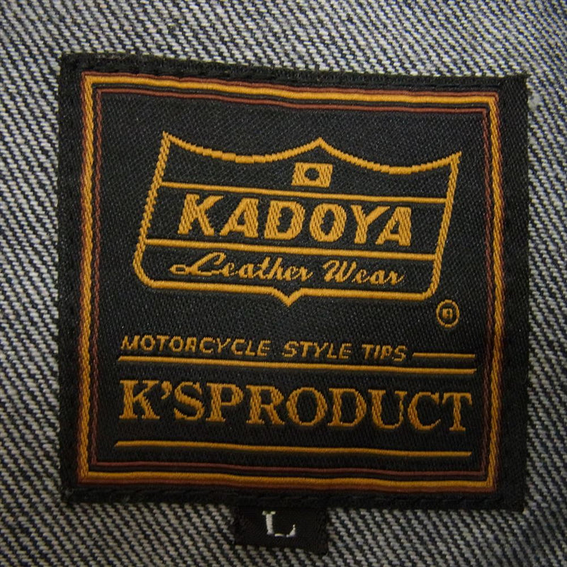 KADOYA カドヤ RIDE WORK-SHIRT デニムシャツ ライドワークシャツ ブラック系 L【中古】