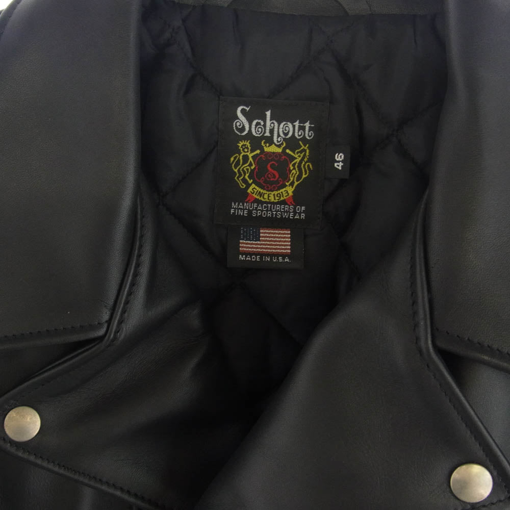schott ショット 613RD 米国製 舶来堂別注 ワンスター DOUBLE RIDERS ダブルライダース ブラック系 46【極上美品】【中古】
