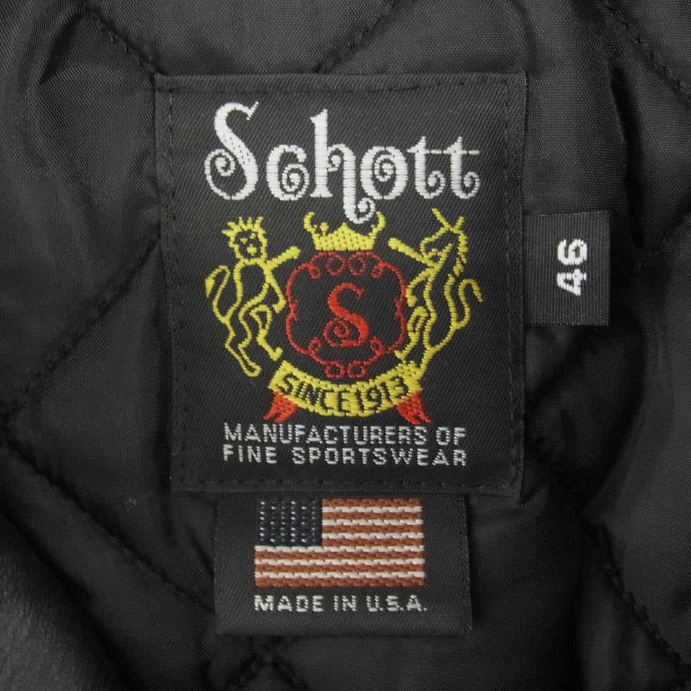 schott ショット 613RD 米国製 舶来堂別注 ワンスター DOUBLE RIDERS ダブルライダース ブラック系 46【極上美品】【中古】