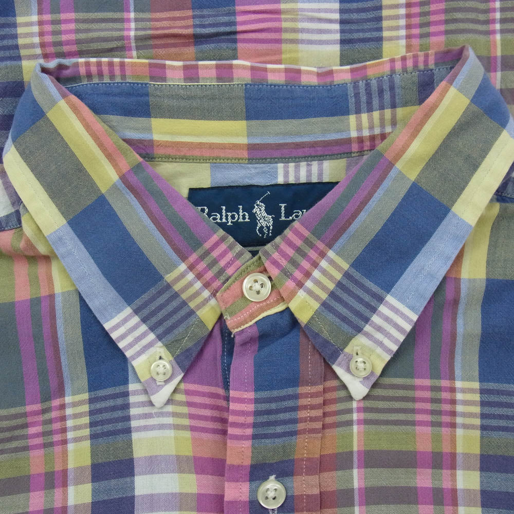 RALPH LAUREN ラルフローレン チェック柄 半袖 シャツ マルチカラー系 L【中古】
