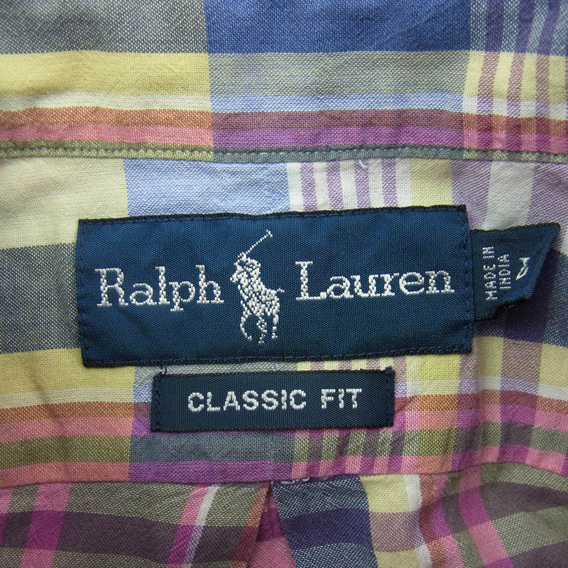 RALPH LAUREN ラルフローレン チェック柄 半袖 シャツ マルチカラー系 L【中古】