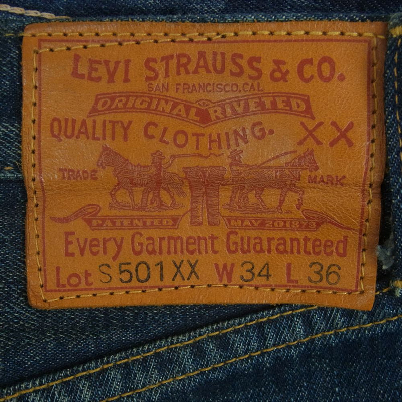 Levi's リーバイス 44501-0026 S501XX 1944 モデル BigE ストレート デニム パンツ 大戦モデル 復刻 日本製 インディゴブルー系 34【中古】