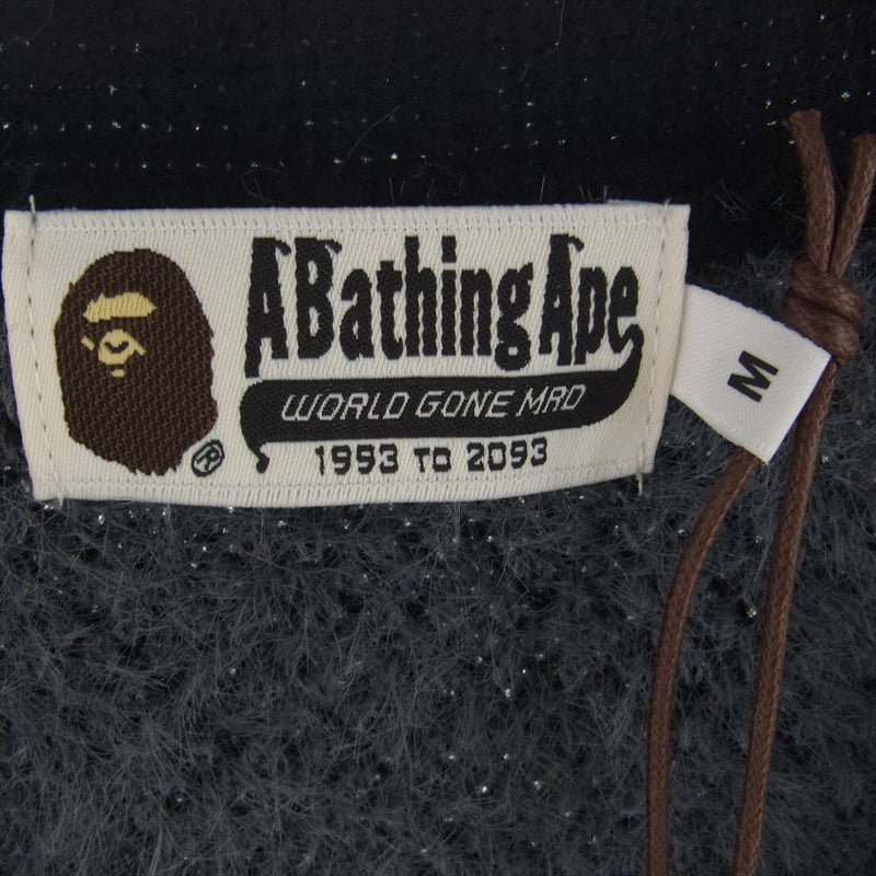 A BATHING APE アベイシングエイプ 1K80120006 COLOR CAMO CARDIGAN グレー カラーカモ フェザーヤーン カーディガン ブラック系 グレー系 M【新古品】【未使用】【中古】