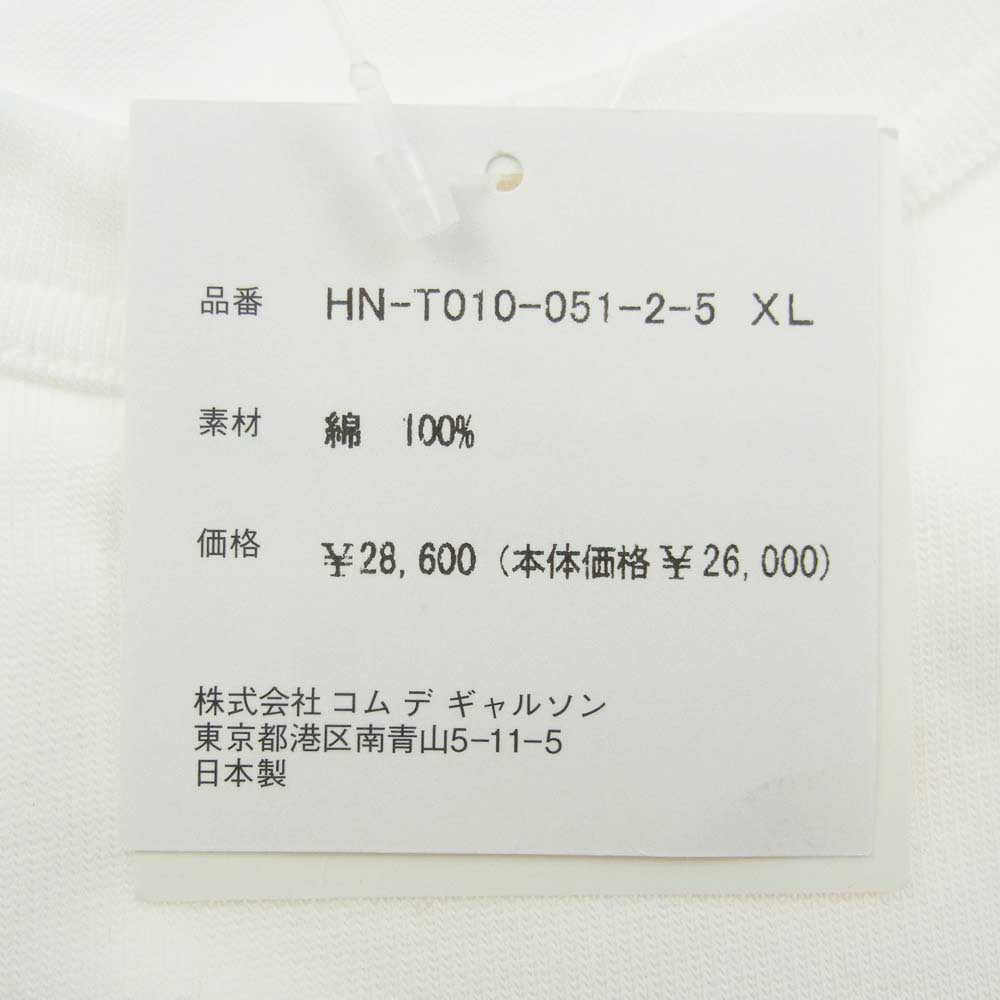 COMME des GARCONS HOMME コムデギャルソンオム HN-T010-051 × 綿天竺プリント Torre Pental T010 半袖 Tシャツ ホワイト系 XL【新古品】【未使用】【中古】