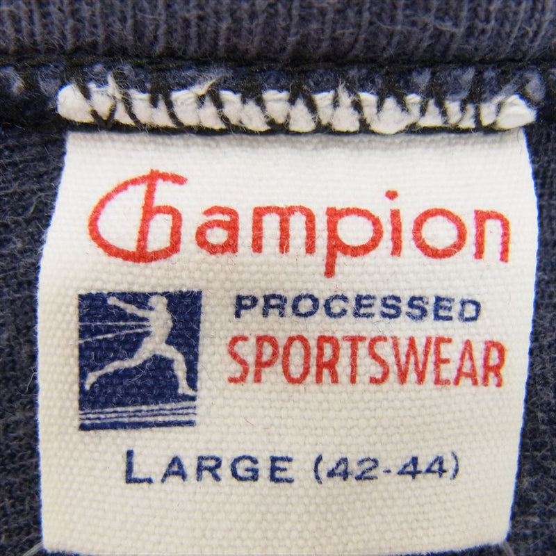 Champion チャンピオン ランタグ 復刻 フットボール 半袖 Tシャツ ネイビー系 L【中古】