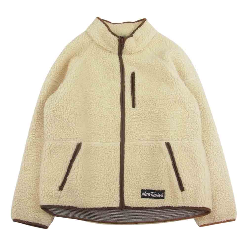 WILDTHINGS ワイルドシングス ジップアップ ボア フリース ジャケット オフホワイト系 L【中古】