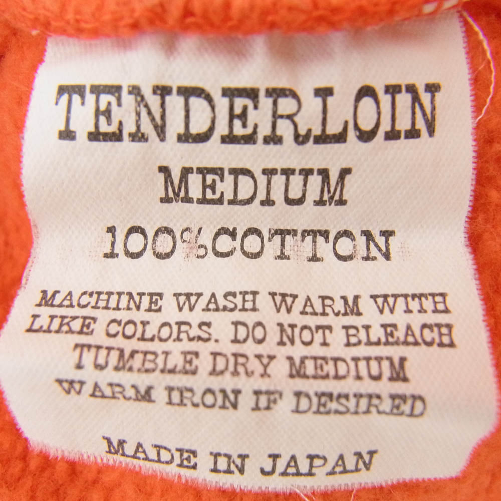 TENDERLOIN テンダーロイン ジップアップ スウェット パーカー オレンジ レッド系 M【中古】