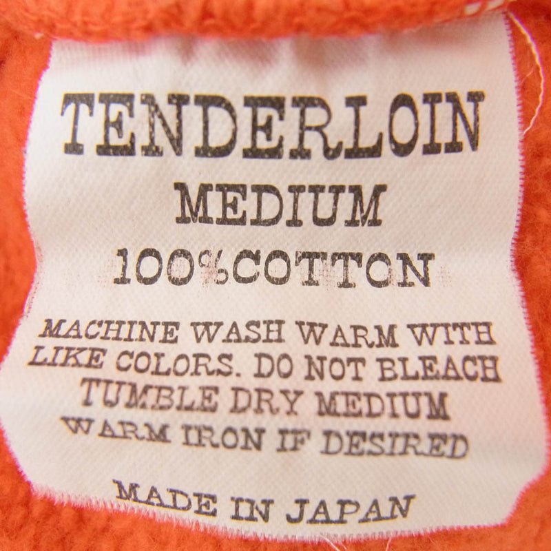 TENDERLOIN テンダーロイン ジップアップ スウェット パーカー オレンジ レッド系 M【中古】