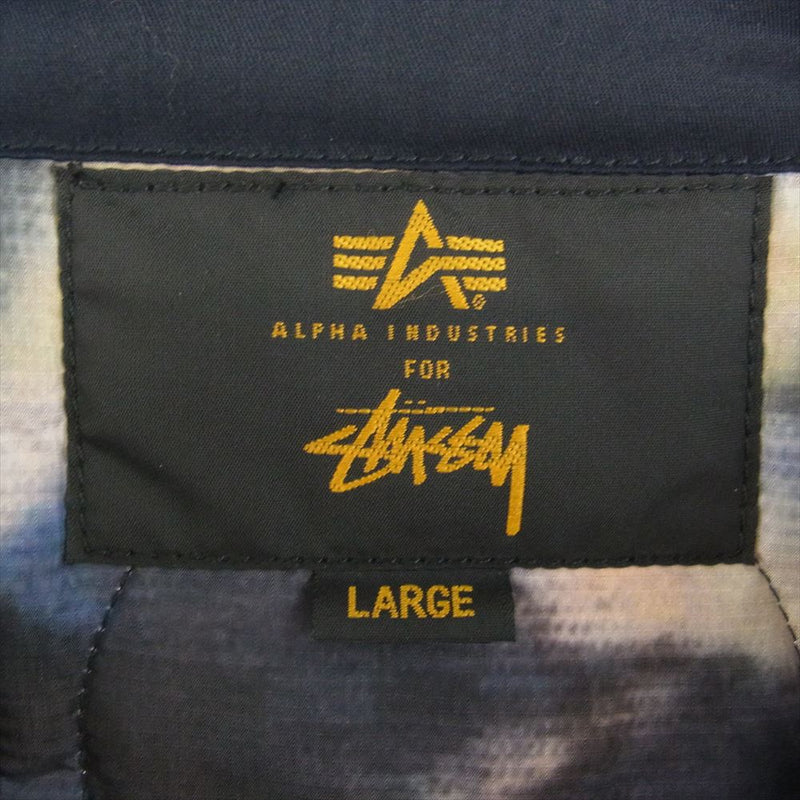 STUSSY ステューシー × ALPHA アルファ タイダイ 総柄 キルティング ジャケット マルチカラー系 L【中古】